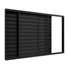 Janela Veneziana 3 Folhas 1,50m x 1m Sem Grade em Alumínio Preto com Vidro Vitrolar