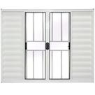 Janela Veneziana 6 Folhas Alumínio Branco 1.00 x 2.00 Modular com Grade