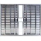 Janela Veneziana 6 Folhas Alumínio Brilhante 1.00 x 1.00 Modular com Grade