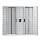 Janela Veneziana 6 Folhas Central sem Grade Vidro Liso 100x100cm Ecosul Esquadrisul