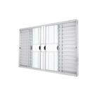 Janela Veneziana Abertura Central Exclusiva 6 Folhas Grade Vidro Liso 100x120cm CRV Portas e Janelas