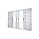 Janela Veneziana Abertura Central Exclusiva 6 Folhas Grade Vidro Liso 100x200cm CRV Portas e Janelas