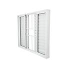 Janela Veneziana Abertura Central Premium 6 Folhas Grade Vidro Liso 100x150cm Yescasa