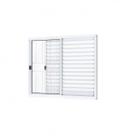 Janela Veneziana de Correr Lateral 3 Folhas com Grade Alumínio 100cmx100cm Riobras Janela Veneziana de Correr Lateral 3 Folhas com Grade Alumínio 100cmx100cm Riobras