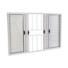 Janela Veneziana em Alumínio 100 x 100 x 8 cm Grade 6 Folhas V. Boreal Branco Básica MMachado