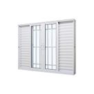 Janela Veneziana em Alumínio Branco 6 Folhas Perfecta Max 100x120x16cm c/ Grade Jap
