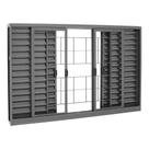 Janela Veneziana Grade Quadriculada em Aço 100 x 150 x 12 cm 6 Folhas Belfort Sasazaki