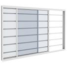 Janela Vitro 2 Folhas 1,20m x 1m Com Grade Horizontal em Alumínio Branco com Vidro Vitrolar Janela Vitro 2 Folhas 1,20m x 1m Com Grade Horizontal em Alumínio Branco com Vidro Vitrolar