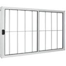 Janela Vitro 2 Folhas Alumínio Branco 1.00 X 1.00 Modular com Grade