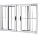 Janela Vitro 4 Folhas Alumínio Branco 1.00 X 1.50 Linha 25 com Grade Janela Vitro 4 Folhas Alumínio Branco 1.00 X 1.50 Linha 25 com Grade