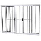 Janela Vitro 4 Folhas Alumínio Branco 1.00 X 1.50 Modular com Grade