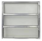Janela Vitro Basculante de banheiro aluminio 60x60 brilhante com vidros