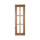 Janela Vitrô Capelinha Pivotante de Madeira 80x30x7 Modelo Quadriculado