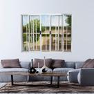 Janela Vitrô de Alumínio 4 Folhas 100 X 100cm Modular Brilhante com Grade