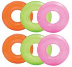 Jangada inflável para piscina, pacote com 6 unidades Intex 59260EP Jangada inflável para piscina, pacote com 6 unidades Intex 59260EP