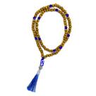 Japamala Ogum 108 Contas Em Madeira Pompom Azul 8MM