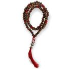 Japamala Ogum 108 Contas em Madeira Pompom Vermelho 8MM