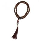 Japamala Xango 108 Contas Em Madeira Pompom Marrom 8MM