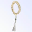 Japamala Xangô Ayrá 108 Contas em Madeira Pompom Branco Japamala Xangô Ayrá 108 Contas em Madeira Pompom Branco