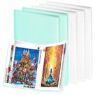 JAPCHET Kit com 6 Livros de Armazenamento para Pintura Diamante A3, Portfólio de Arte com 180 Bolsos Transparentes, Pasta de Apresentação para Obras de Arte (Verde, Branco)