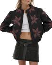 Jaqueta acolchoada feminina Locachy cortada para inverno, preta quente, L