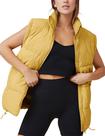Jaqueta acolchoada feminina Puffer Vest Athlisan, gola alta, amarela Jaqueta acolchoada feminina Puffer Vest Athlisan, gola alta, amarela