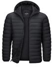 Jaqueta acolchoada masculina TACVASEN Warm Winter com capuz preta S Jaqueta acolchoada masculina TACVASEN Warm Winter com capuz preta S