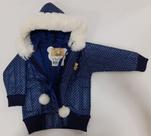 Jaqueta Bebe Menina Matelasse Poa Inverno Capuz Casaco 6253