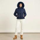 Jaqueta Blusa Feminina Puffer Forrada Capuz Inverno Térmica Impermeável CorMarromTamanhoEG
