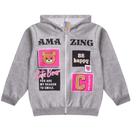 Jaqueta blusa infantil menina moletom peluciado com zíper casaco inverno lançamento