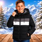 Jaqueta Bobojaco Infantil Juvenil Puffer Masculino Casaco Impermeável Capuz Removível Colorida