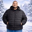 Jaqueta Bobojaco Masculina Plus Size G1 Ao G5 Preta Forrada Inverno Grosso Com Capuz Fixo Casaco