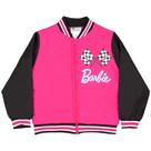 Jaqueta Bomber Barbie Girls Racing - Rosa Choque/Preta - Tamanho 14