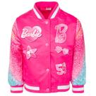 Jaqueta Bomber Barbie Infantil Rosa com Glitter - Tamanho 7-8 anos