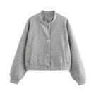 Jaqueta Bomber Cropped De Tweed Bege E Preto Para Mulheres, Casaco Curto De Manga Longa, Moda MUJER
