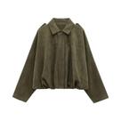 Jaqueta Bomber De Suede plus Size Para Mulheres, Casaco De Manga Longa, Moda De Primavera