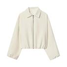 Jaqueta Bomber Feminina Com Zíper, Estilo Varsity, Cropped, Casaco De Outono/Inverno