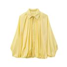 Jaqueta bomber feminina FindThy com gola lapela e mangas morcego