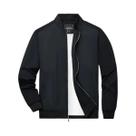 Jaqueta Bomber Masculina Leve E À Prova De Vento Com Zíper Completo, Impermeável, Casual Para