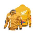 Jaqueta Bomber Masculina Para Motocicleta Honda Moto 2025 Com Estampa De Beisebol
