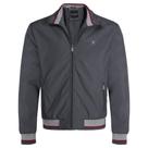 Jaqueta Bomber Masculina Plus Size Enrico Rossi com Zíper Preto e Cinza