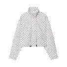 Jaqueta Bomber Oversized Com Estampa De Poá Para Mulheres, Com Zíper, Solta, Para O Meio Do Ano