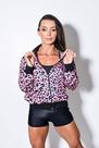 Jaqueta bomber rosê estampado onça