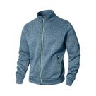Jaqueta Cardigã Masculina Leve Com Gola Alta E Zíper, Manga Longa, Cor Sólida, Casual, Estilo