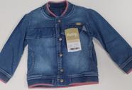 Jaqueta / Casaco Jeans Estonado Luxo Bebê Menina Katita 026 -