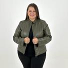 Jaqueta City Lady P.U Plus Size com Zíper Feminina Jaqueta City Lady P.U Plus Size com Zíper Feminina