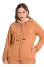 Jaqueta com Capuz Molecotton Viscose e Pelo Safira Secret Glam - Inverno Casual