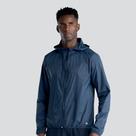 Jaqueta corta-vento esportiva com capuz p azul marinho unica