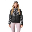 Jaqueta Corta Vento Feminina Com Capuz Camuflada Preto