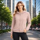 Jaqueta Corta Vento Feminina Impermeável Com Capuz Leve Manga Longa Esportiva Treino Corrida Jaqueta Corta Vento Feminina Impermeável Com Capuz Leve Manga Longa Esportiva Treino Corrida